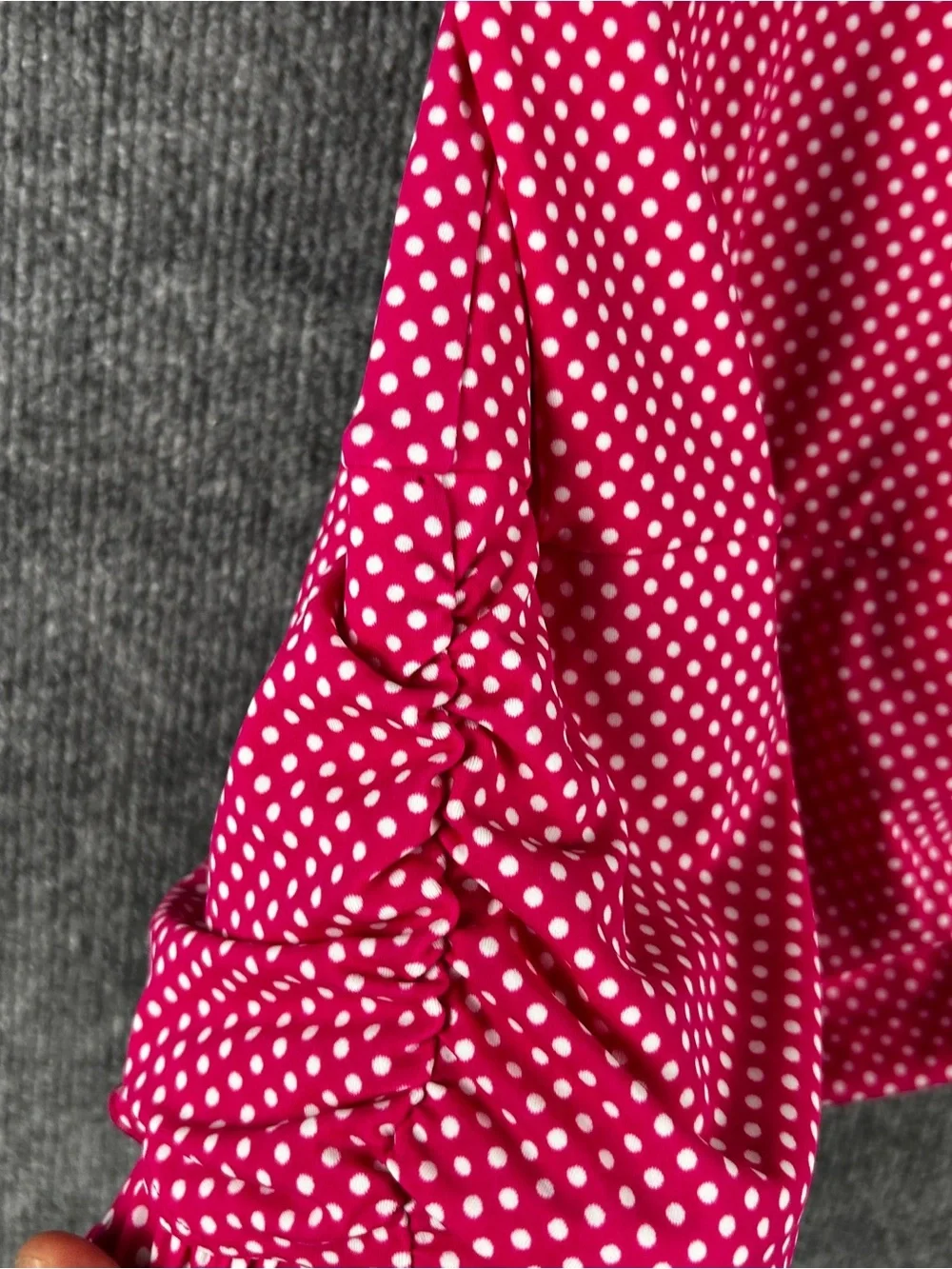 NWT Lands End Girls Hot Pink Polka Dot Ruffle One Piece Swimsuit Bathing Suit 14